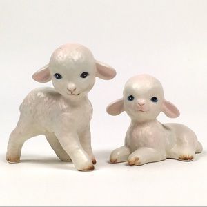 Vintage Lefton Lamb Figurines H4546 Spring Easter